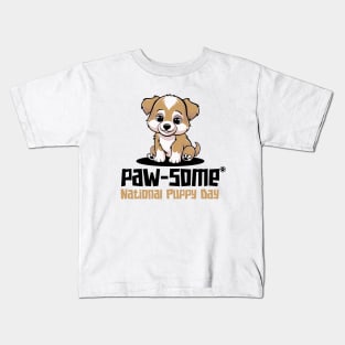 National Puppy Day – March Kids T-Shirt